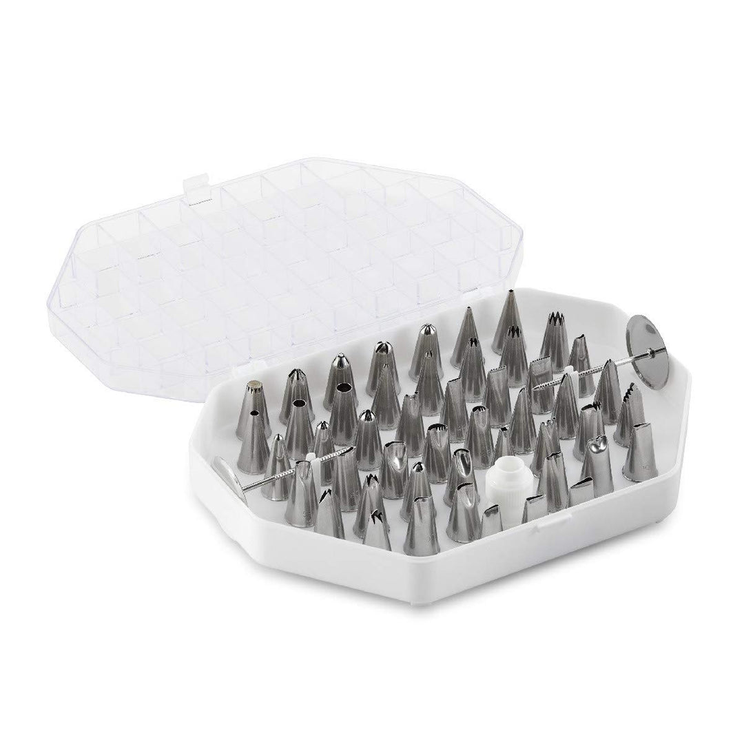thermohauser Set Kleine Tüllen (Edelstahl, PE), 55-teilig., verschiedene Tüllen inkl. zwei Blumennäg