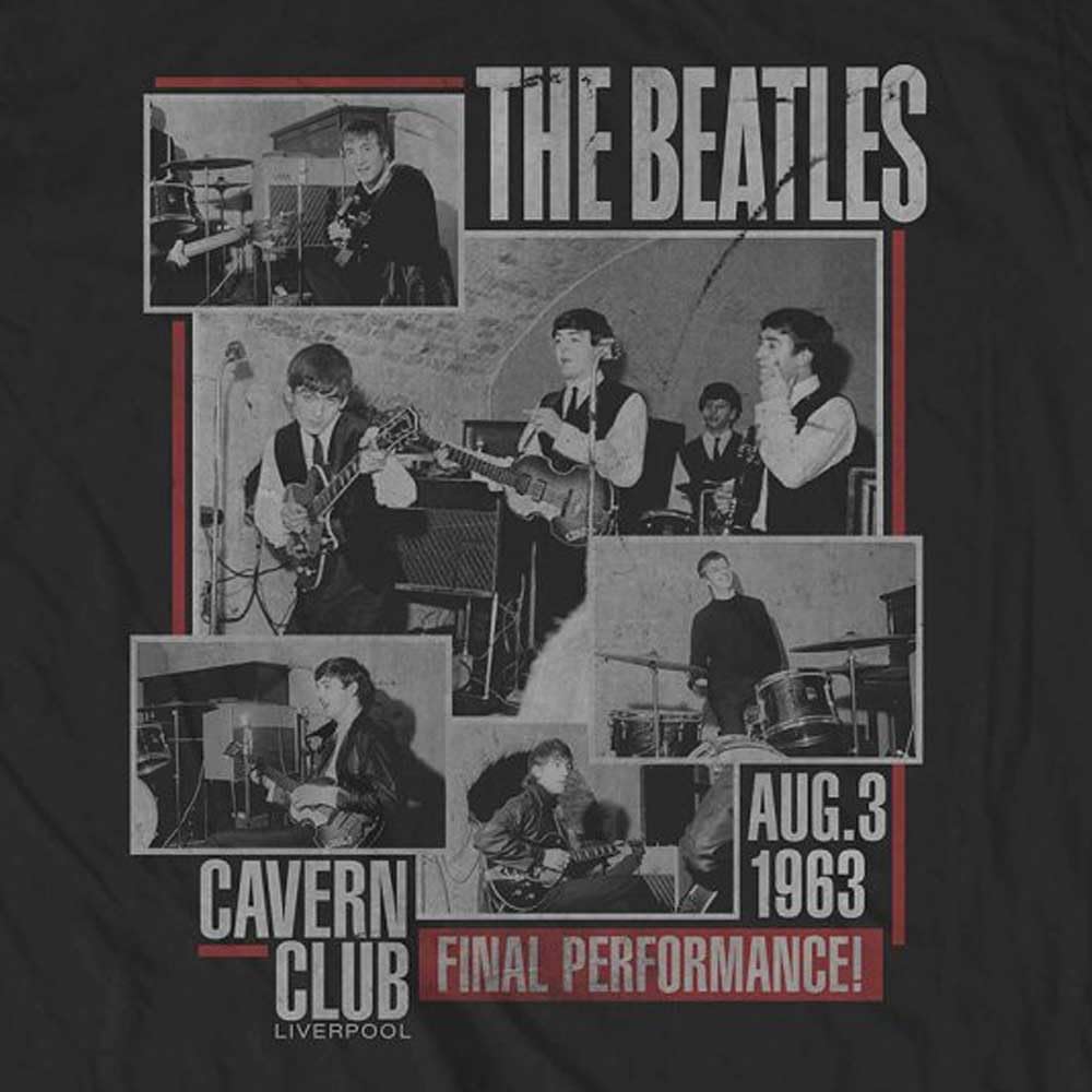 The Beatles T Shirt Final Performance Cavern Club Nue offiziell Herren Schwarz, S Schwarz