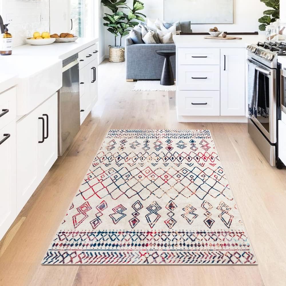 Carvapet Läufer Teppich 90x150cm rutschfest Lang Küchenteppich Waschbar Teppichläufer Weiche Mikrofa