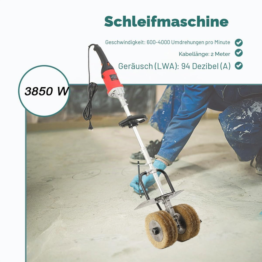 3850W Satiniermaschine, 6in1 Bürstenschleifer Leistungsstarker Walzenschleifer mit 2 XXL-Stahlbürste