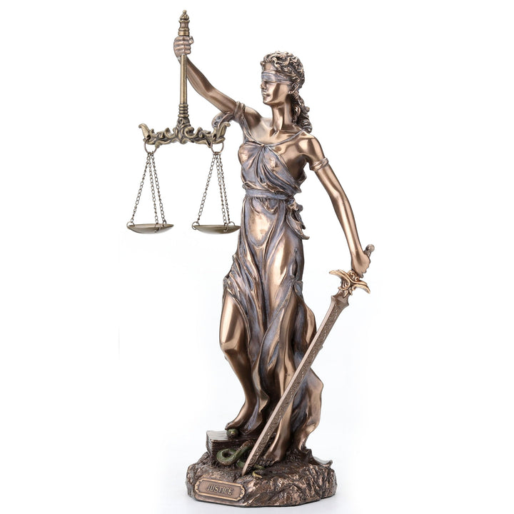 Cold Cast Bronze Cardinal Virtues Our Lady of Justice Statue Figurine, 11 3/4 Inch by Studio Collect