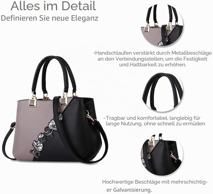 NICOLE & DORIS Handtaschen Damen modische Damenhandtaschen taschen Damen Umhängetaschen mit Blumenmu