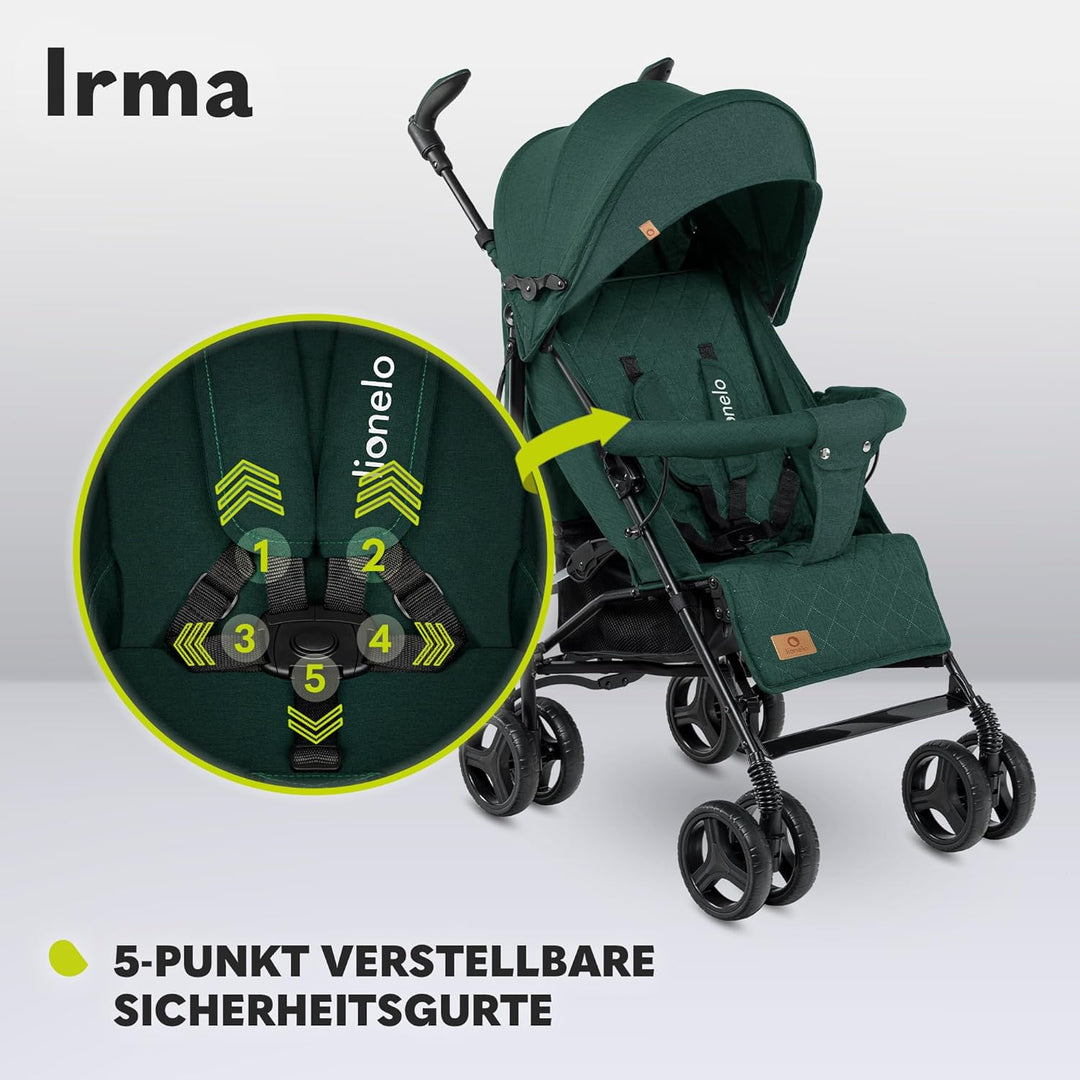 LIONELO Irma Kinderwagen bis 15 kg, Kinderwagen, leichter moderner Kinderwagen mit Liegefunktion, fa