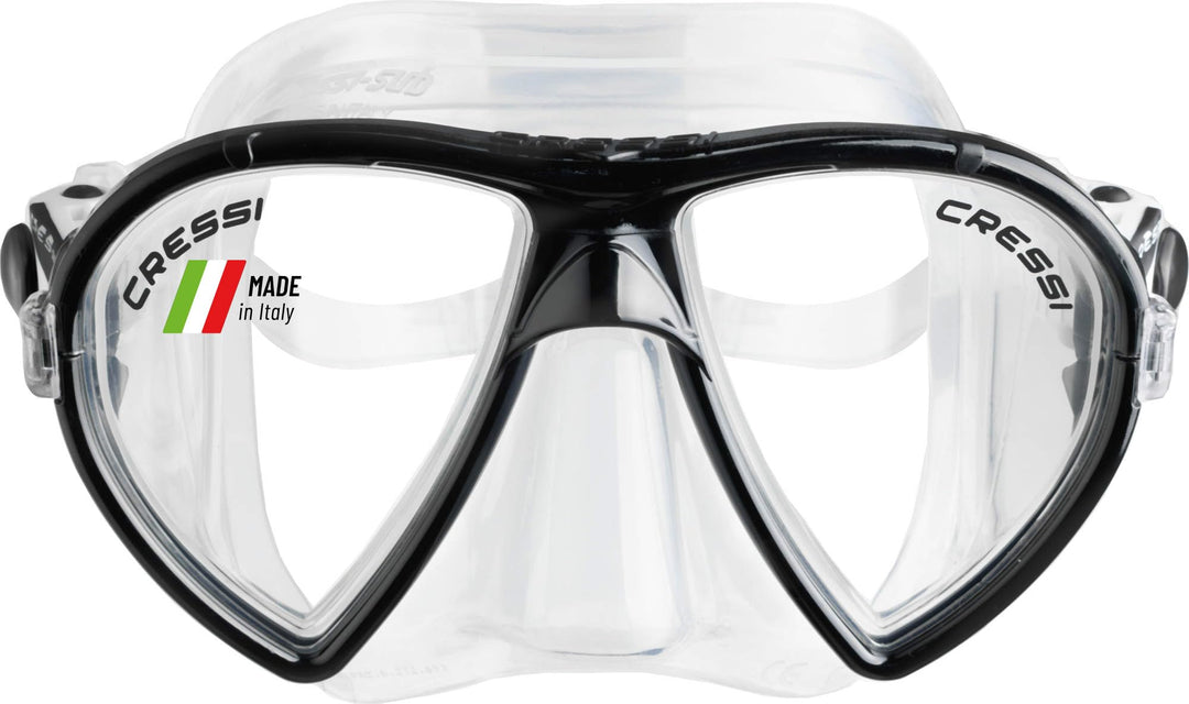 Cressi Tauchmaske Ocean Schnorchelmaske Transparent/Schwarz, Schnorchelmaske Transparent/Schwarz