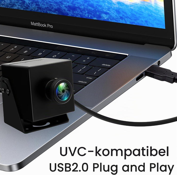 ELP 8K USB Kamera 48MP 6000P Ultra HD USB Webcam mit 200 Grad Weitwinkel Fischaugenobjektiv PC Compu