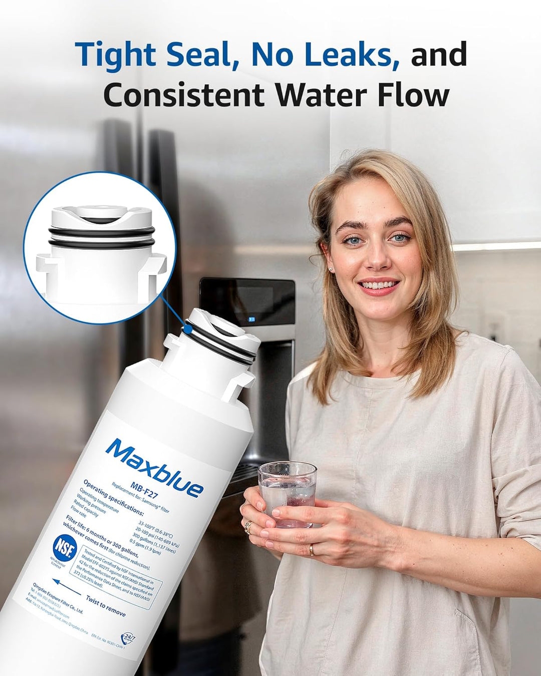 Maxblue DA29-00020B Kühlschrank Wasserfilter, Kompatibel mit Samsung DA29-00020B, DA29-00020A, HAFCI