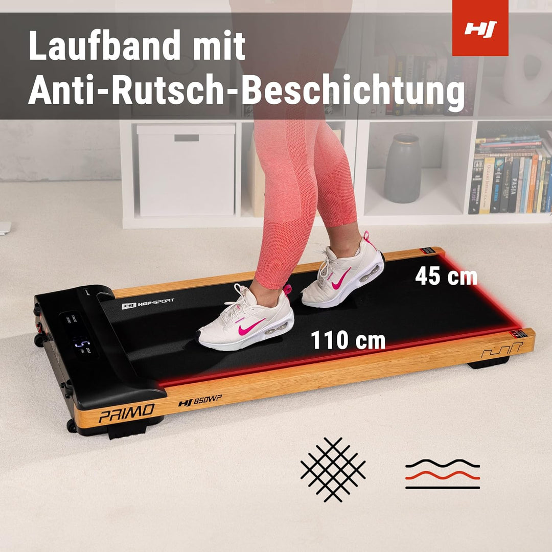 Hop-Sport Laufband für Zuhause HS-850WP Primo, 2 in 1 Walking Pad, for Home Office Büro, Laufband Sc