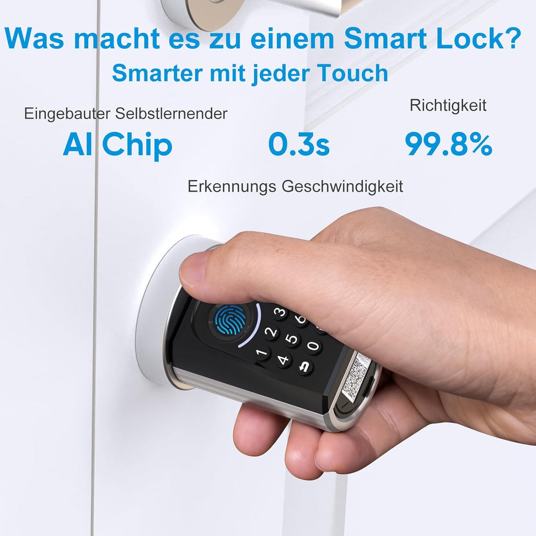 WELOCK ToucA51 Türschloss Fingerabdruck, Passcode Fingerabdruck Schloss Haustür, mit RFID-Karte App,