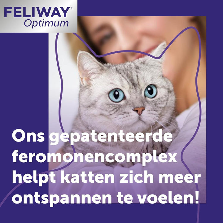 Feliway Optimum - Anti-Stress voor Kat - Verdamper + Refill 48 ml