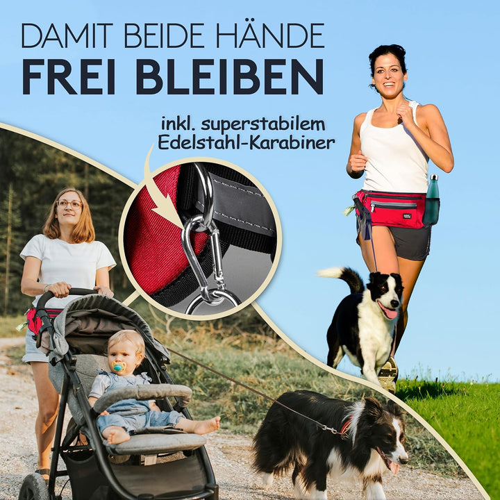 PAWZONE Futterbeutel Hunde - Leckerlibeutel für Hunde - Bauchtasche für Hunde Zubehör - Leckerlitasc