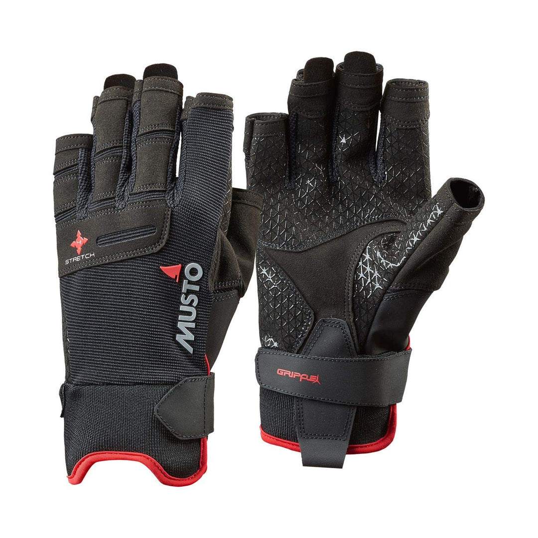 Musto Perfomance Sailing Short Finger Handschuhe in Schwarz - Erwachsene Unisex - Flexibler und atmu