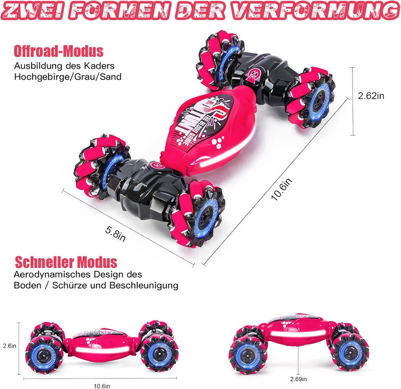 Ltteaoy Gestik Operation RC Auto für Kinder, 4WD 2.4GHz ferngesteuertes Auto von 6/7/8/9/10/11/12 Ja