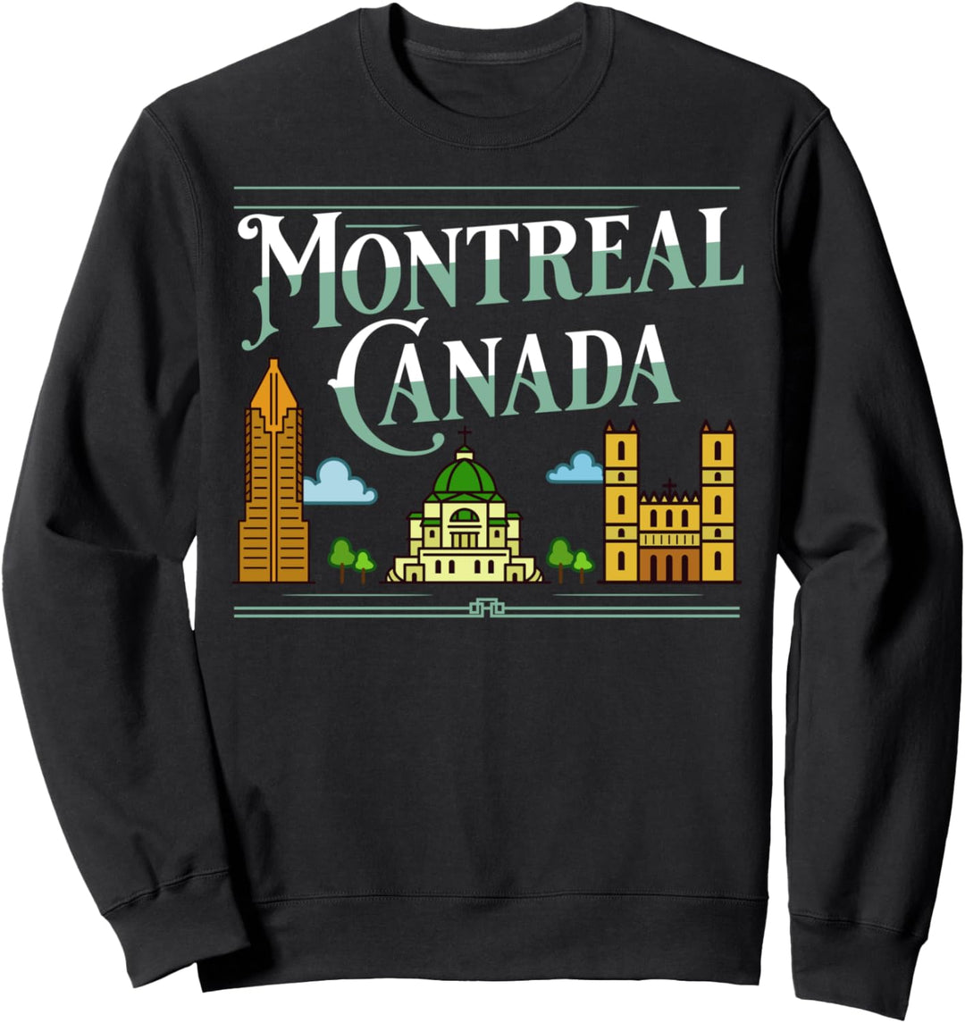 Montreal Kanada Stadt Skyline Karte Reisen Sweatshirt