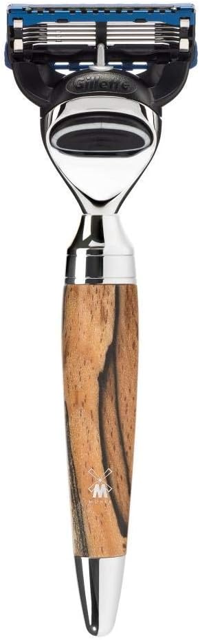 MÜHLE Nassrasierer - Stylo Serie - kompatibel mit Gillette-Klingen - Gestockte Buche Spalted Beech,