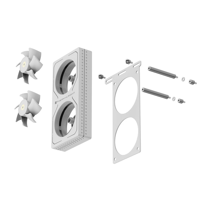 Thermalright MC-2 ARGB White Memory Cooler, Dual-Lüfter mit 3200 U/min PWM-Design, leiser RAM-Kühler