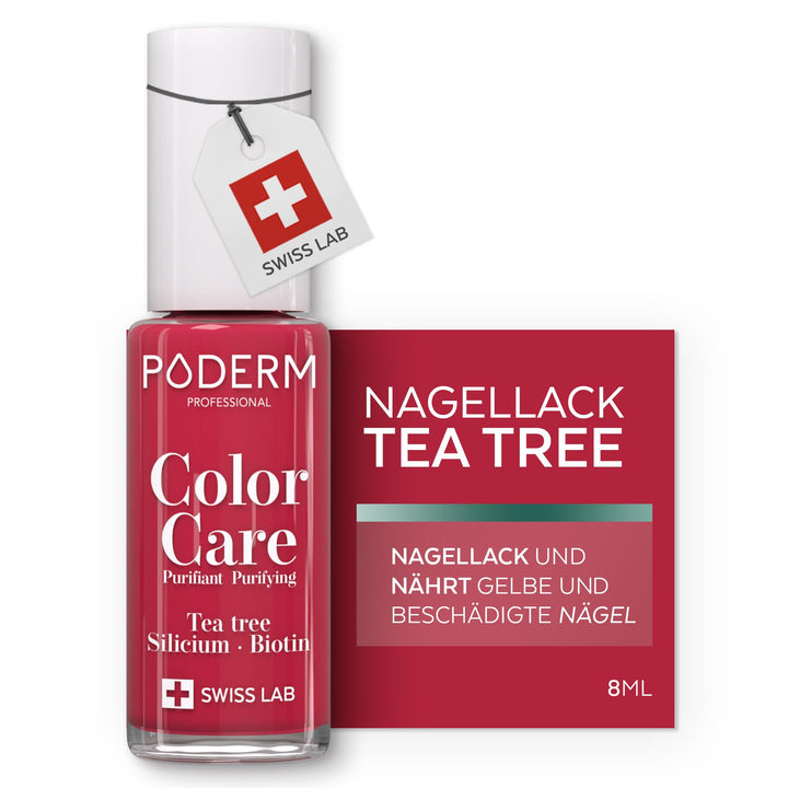 PODERM - Nagellack TEA TREE FÜR NAGELPILZ - GELBE/BESCHÄDIGTE NÄGEL BEHANDELN - Lackpflege verhinder
