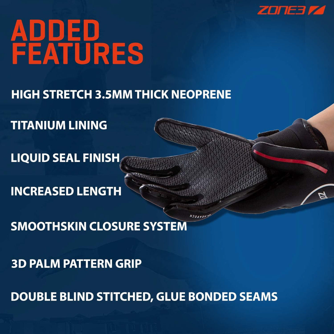 ZONE3 Neoprene Heat-Tech Warmth Swim Gloves Schwarz M, Schwarz M