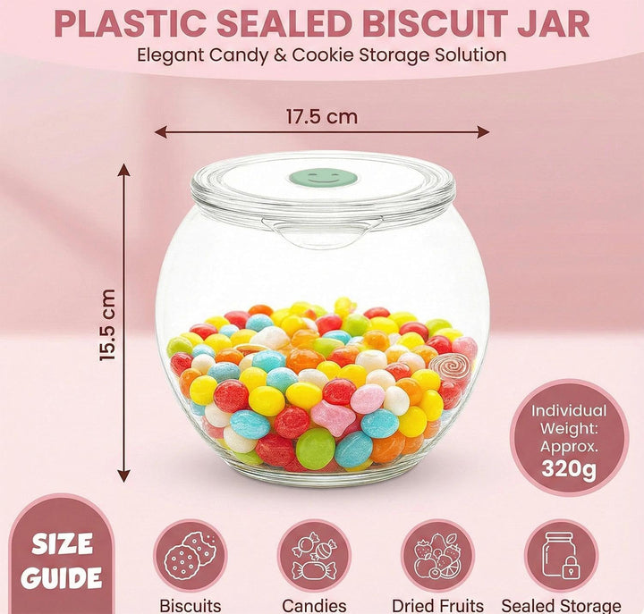 Keksdose mit Deckel,Candy bar zubehör,Süssigkeiten glas,Bonbonglas,PET transparent,Vorratsdose für K