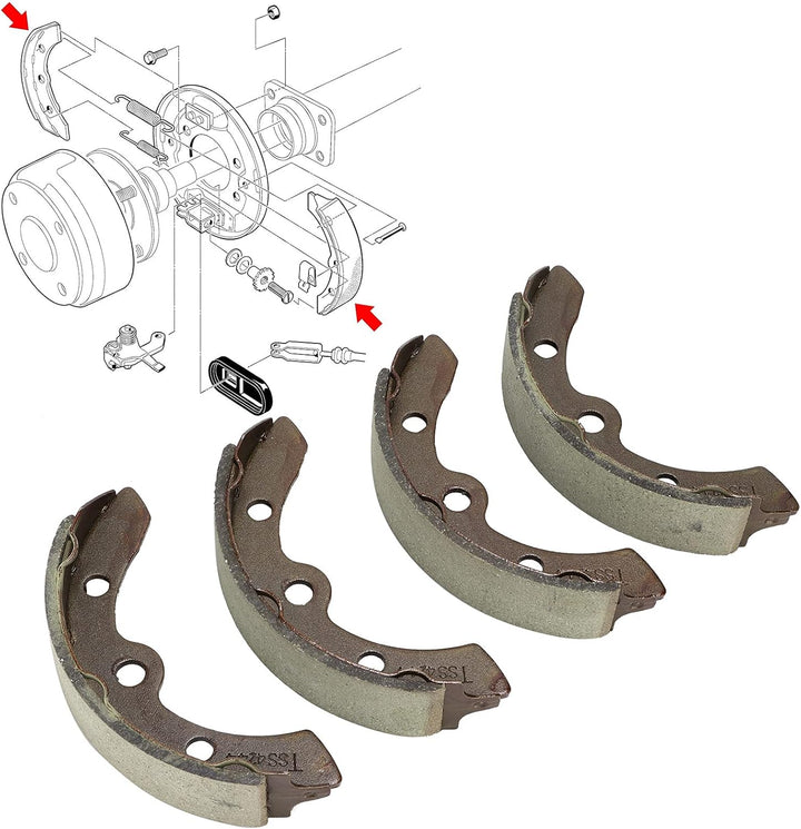 Leapiture Club Auto Bremsbacken Bremse 101146302 4PCS Bremsbacken Autozubehör J17-25340-00 Ersatz fü