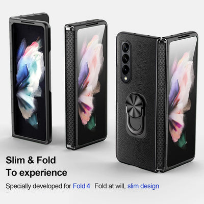 COQUE Galaxy Z Fold 4 Hülle, Schlanke All-Inclusive Handyhülle mit Klappständer, Faltbare Handyhülle