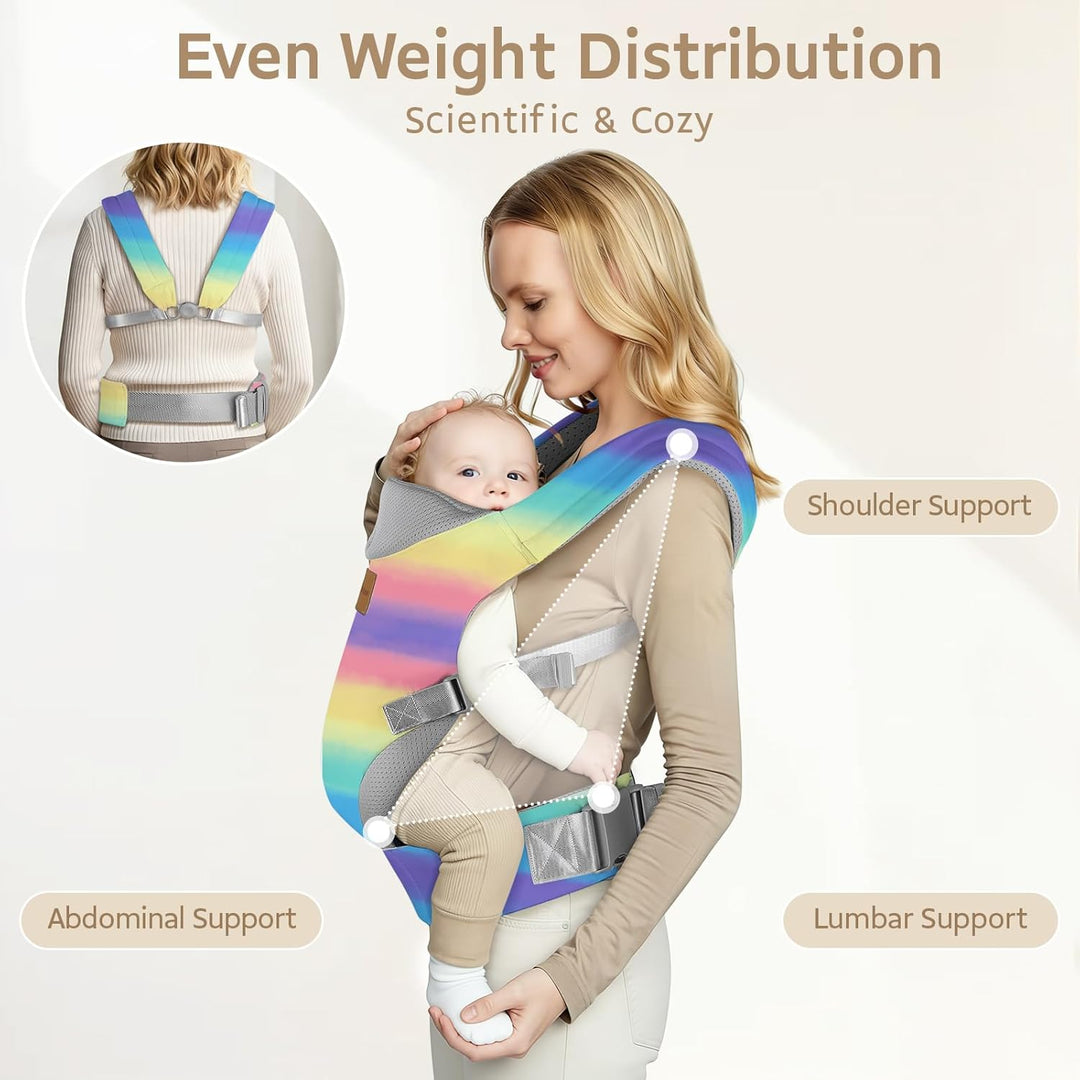 Babytrage Neugeborene ab Geburt,Ergonomische Gemütlich und leichtgewichtig Baby tragetuch mit Nacken