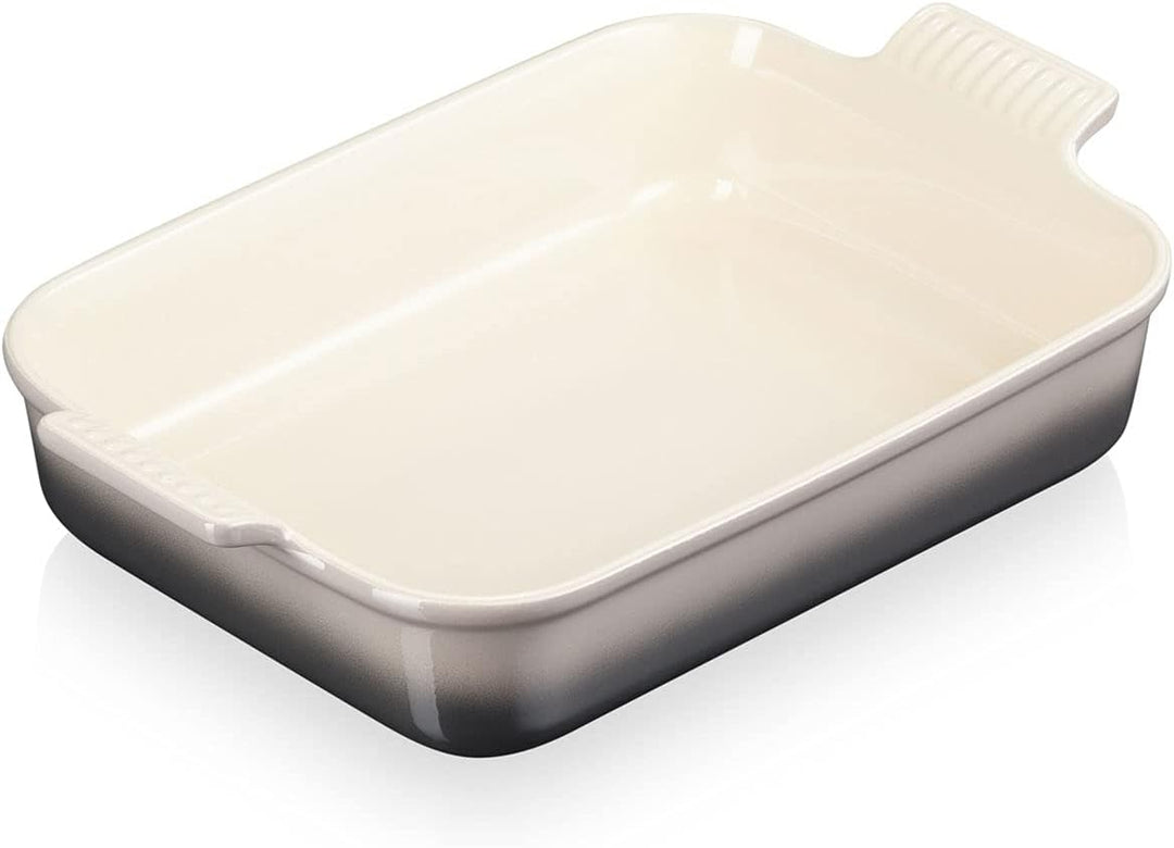 Le Creuset Rechteckige Auflaufform Tradition aus Steinzeug, 32 cm, 2.31 kg, Flint, 71102324440001 Fl