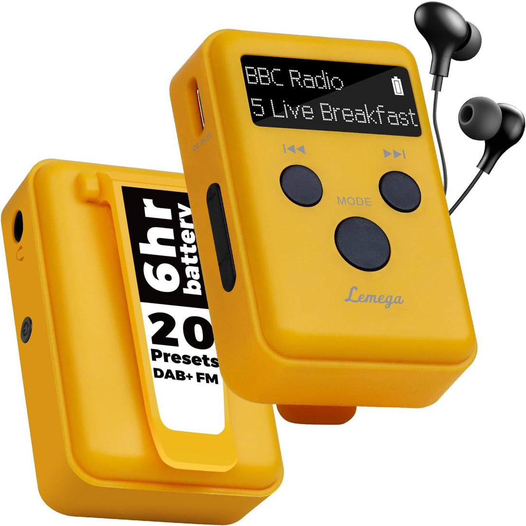 LEMEGA Mini GO Tragbare DAB-Radio für die Hosentasche,Digitales Taschenradio UKW,Radiowecker,Persönl