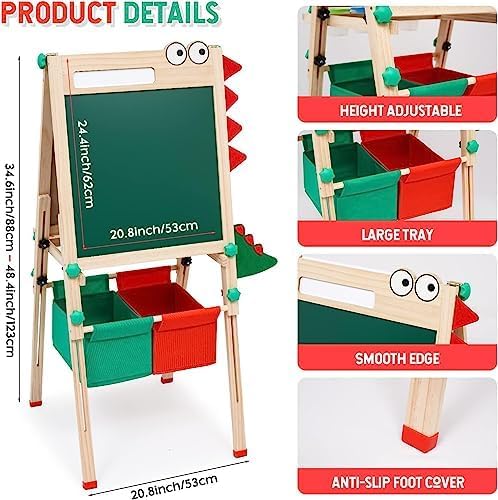 Kinder Staffelei mit Papierrolle Malen Doppelseitiges Whiteboard und Kreidetafel, Tafel Kinder mit Z