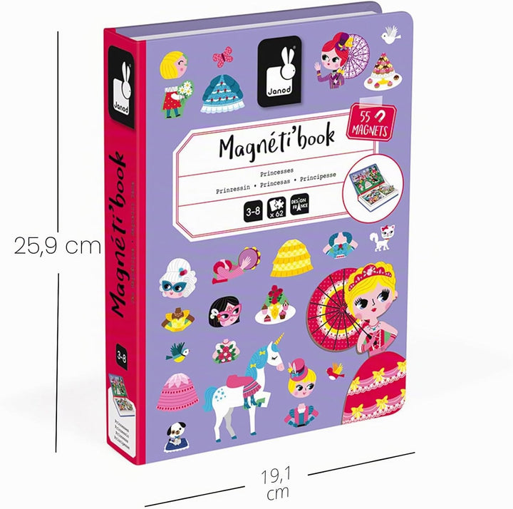 Janod J02725 Princesses Magneti'Book, Violett Prinzessinnen, Prinzessinnen
