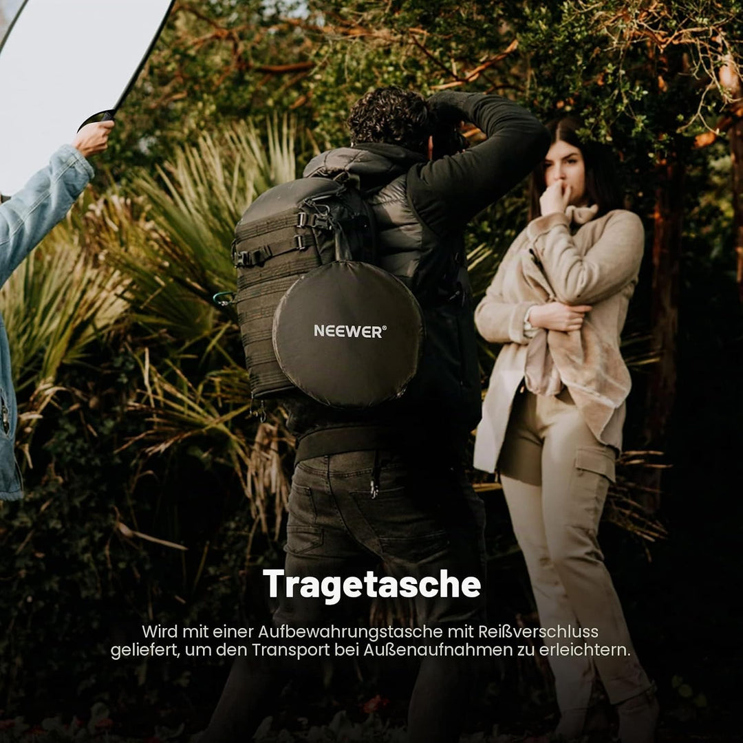 NEEWER 32"/80cm Lichtreflektor mit Handgriff mit 3/8" Gewinde, 5 in 1 Faltscheibe Lichtdiffusor Durc