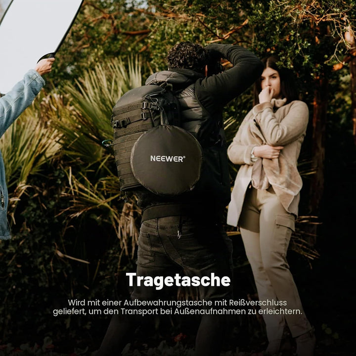 NEEWER 32"/80cm Lichtreflektor mit Handgriff mit 3/8" Gewinde, 5 in 1 Faltscheibe Lichtdiffusor Durc
