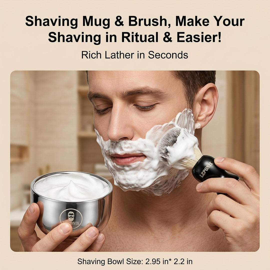 Rasierset für Männer, Aftershave-Geschenkset für Männer, mit Sandelholz-Rasiercreme, Aftershave-Bals