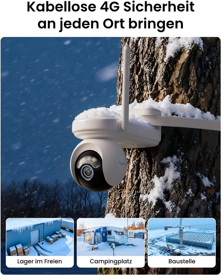 Reolink 4G LTE Überwachungskamera mit SIM Karte, 360° Auto-Tracking, 20000mAh Akku, Voraufzeichnung,