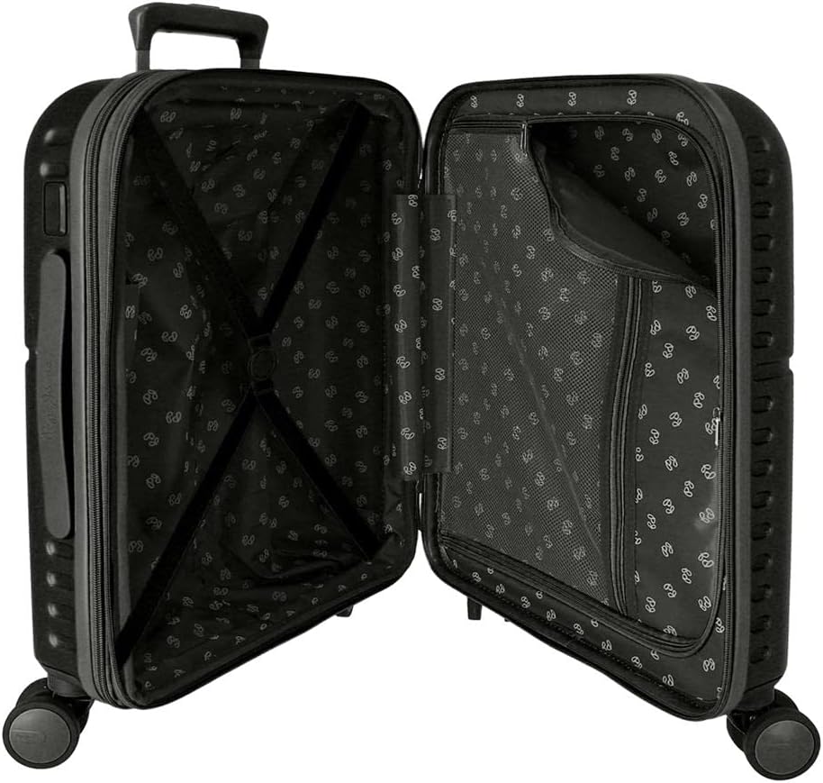 Pepe Jeans Kabinentrolley, 40 x 55 x 20 cm, Schwarz, 40x55x20 cms, Kabinenkoffer erweiterbarer Koffe