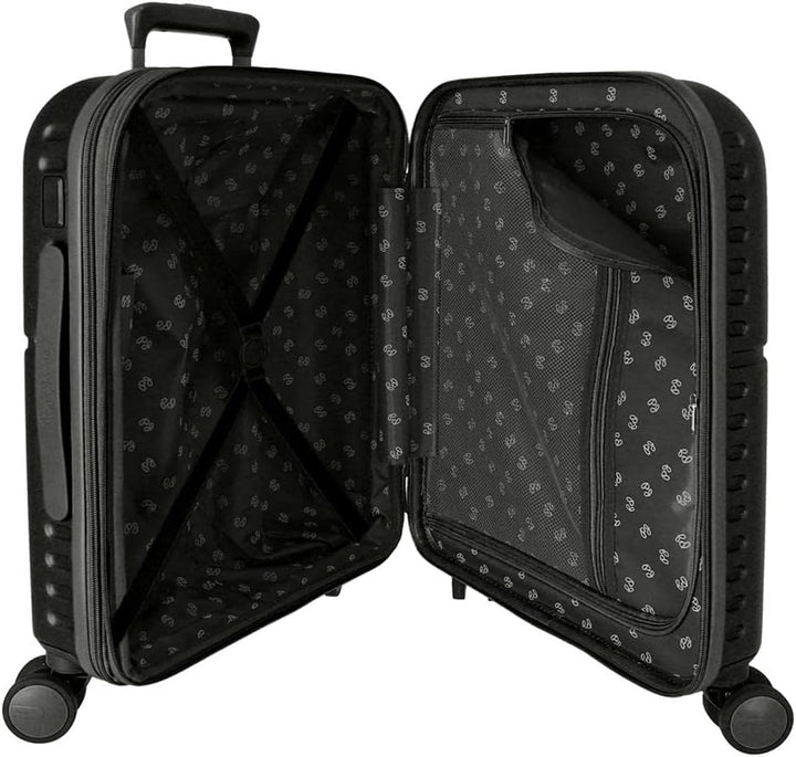 Pepe Jeans Kabinentrolley, 40 x 55 x 20 cm, Schwarz, 40x55x20 cms, Kabinenkoffer erweiterbarer Koffe