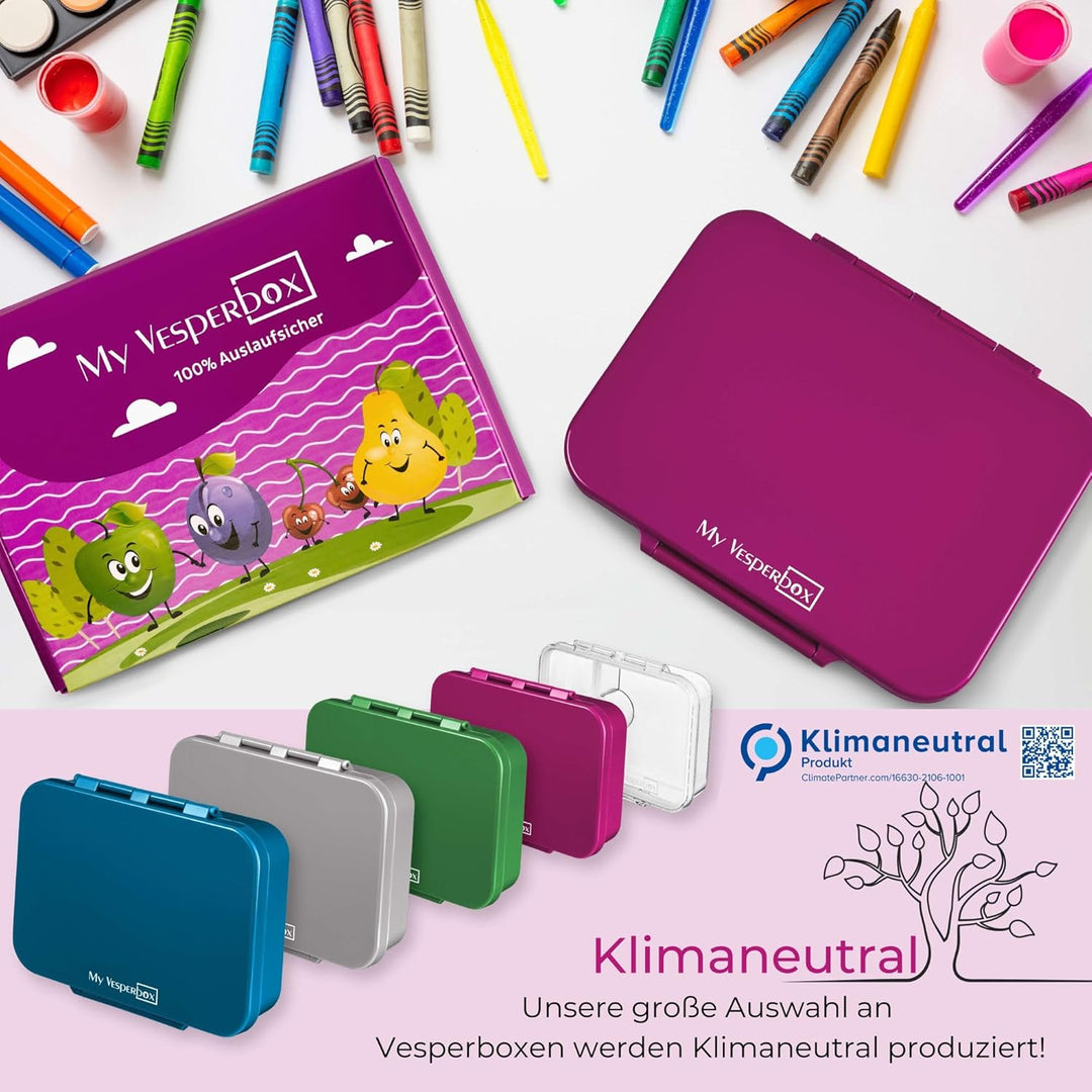 My Vesperbox® Brotdose für Kinder mit Fächern [BIA] - Lunchbox mit Trennfächern - Bento Box - Jausen