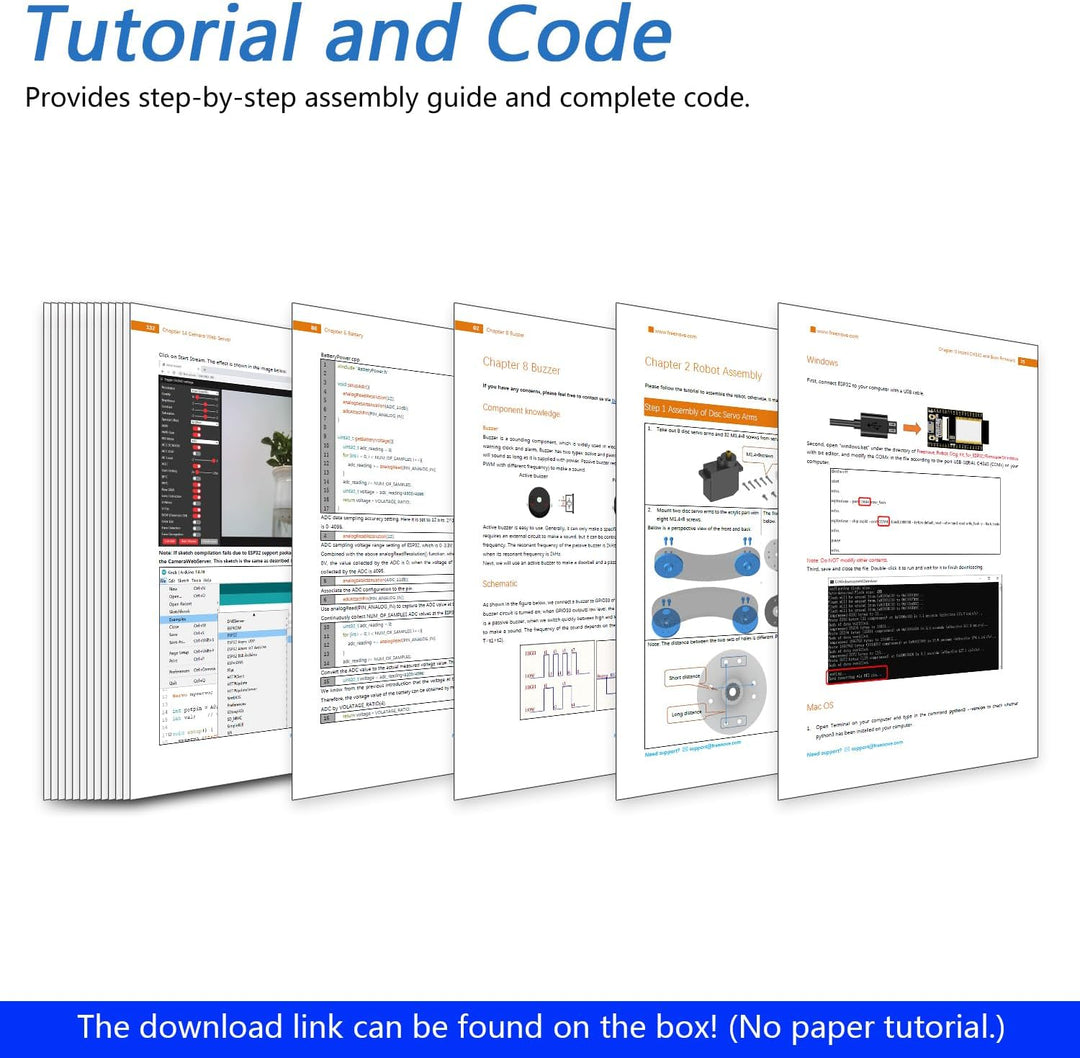 FREENOVE Robot Dog Kit for ESP32-WROVER (Included), Camera, Walking, Ultrasonic Ranging, Touch Senso