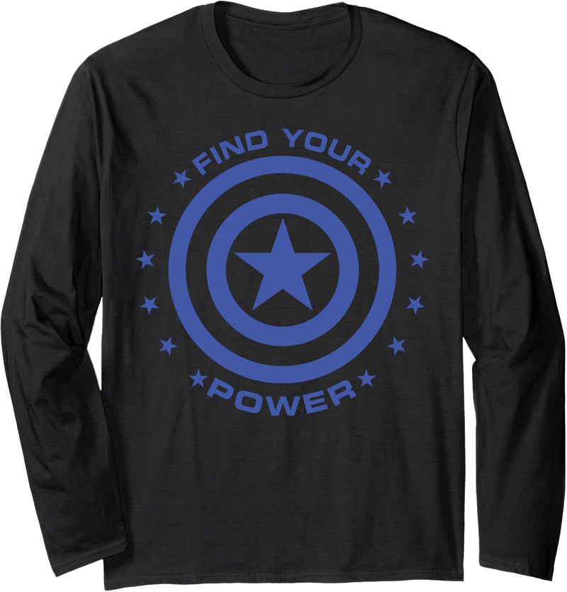 Marvel Captain America Find Your Power Simple Shield Langarmshirt