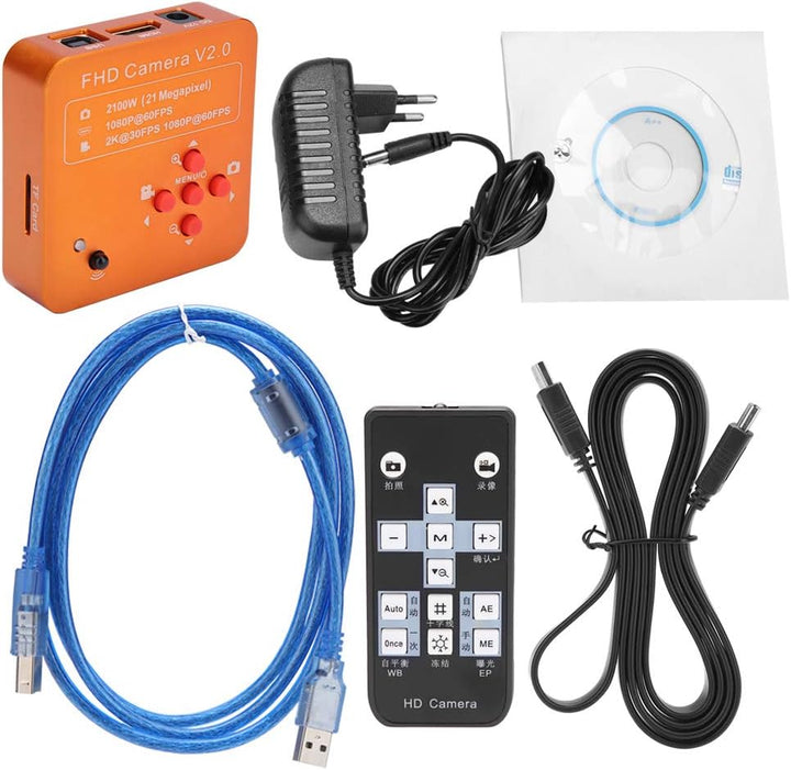 Mikroskop Kamera, Industrie Mikroskop Kamera Set 21MP HDMI USB TF C-Mount 2K 1080P HD Videokamera 22