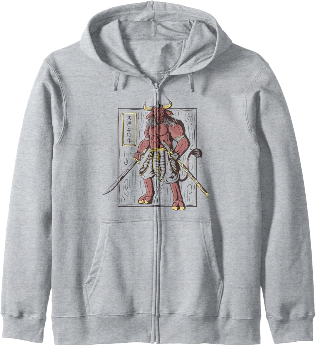 Ochse als Samurai-Krieger l Cooler japanischer Kapuzenjacke