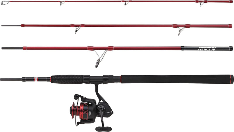 Penn Fierce IV Travel Spin Fishing Combo, Salzwasser-Angelrute und Rollenset, perfekt zum Spinnen, K