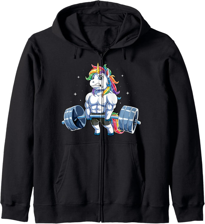 Unicorn Weightlifting Men Women Deadlift Fitness Gym Workout Kapuzenjacke
