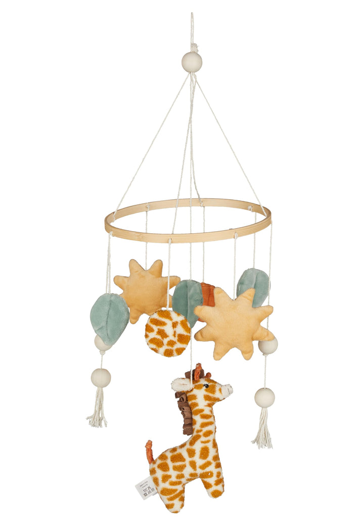 Sterntaler Deko-Mobile Giraffe & Löwe - Filigrane Wattierung, Weiches Stoff, Holzring - Liebevolle B