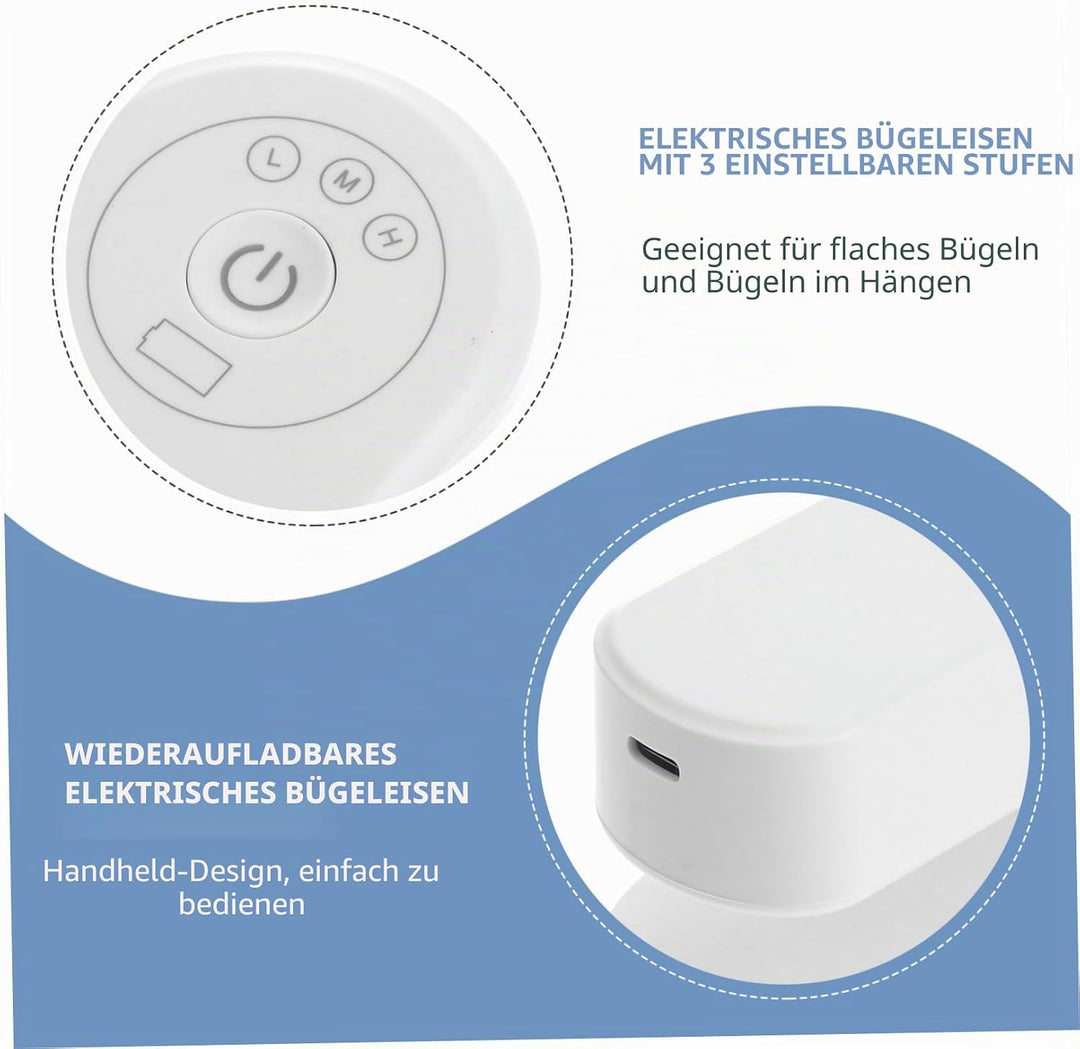 Toyvian Tragbares Mini Handheld Elektrisches Bügeleisen Kabellos für Heim und Reise Praktisches Garm