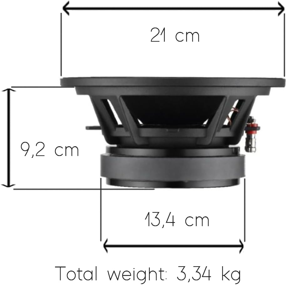 1 BASS FACE INDY SPL8M/4 professioneller midrange 20 cm 200 mm 8" Durchmesser 250 Watt rms und 500 W