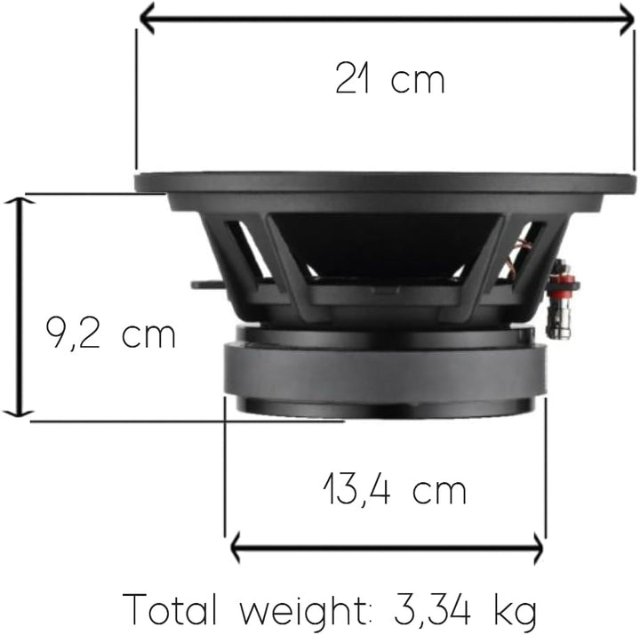 1 BASS FACE INDY SPL8M/4 professioneller midrange 20 cm 200 mm 8" Durchmesser 250 Watt rms und 500 W
