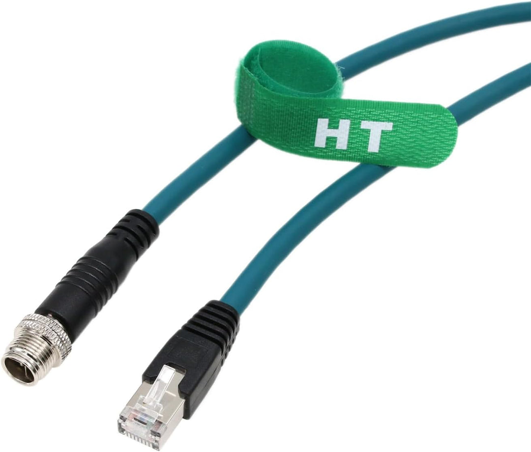 HangTon M12 Ethernet 8 Pin X-Code RJ45 CAT-7e GigE Kabel für Basler Cognex Industriekamera Sensor Co