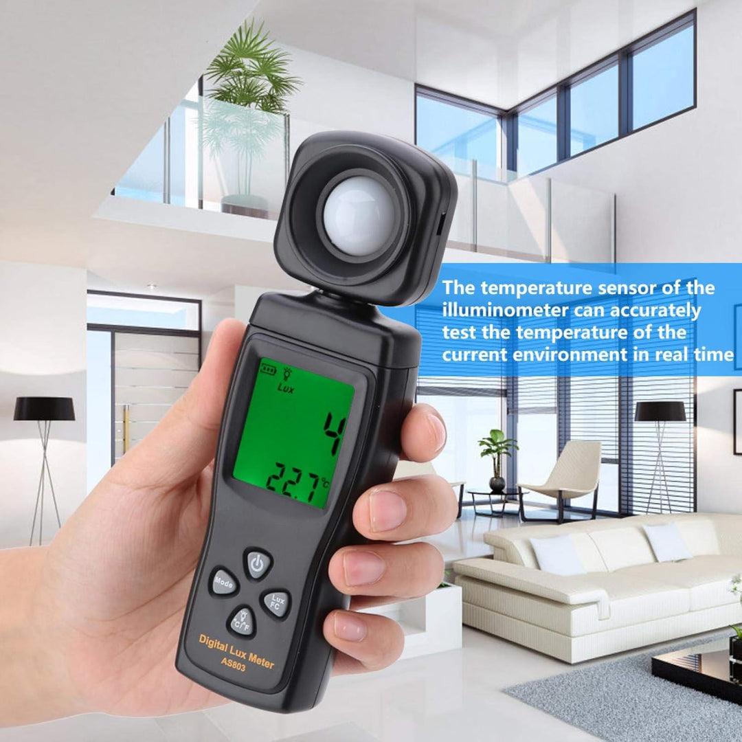 Fyearfly Digitales Luxmeter, 1-200.000 Lux As803 Beleuchtungstester Helligkeitsmessgerät Mit Ultragr