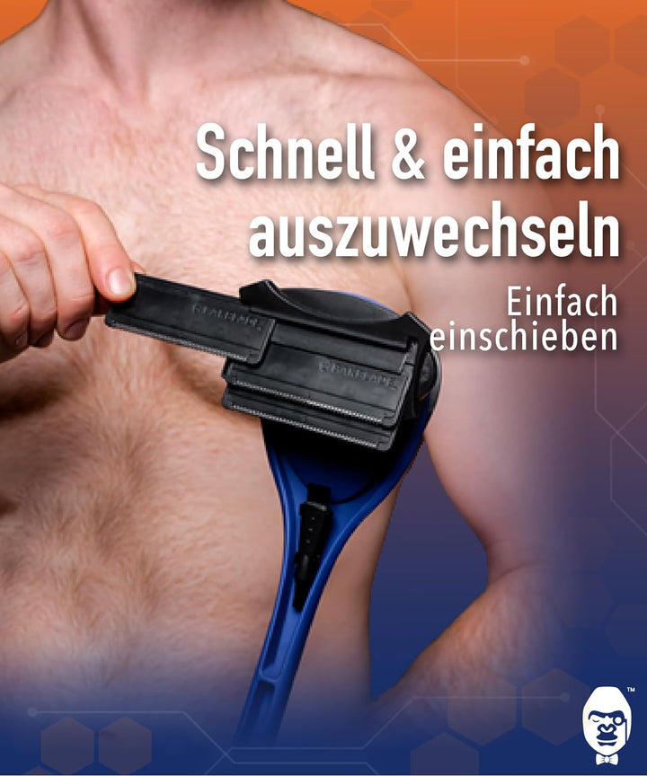 baKblade 2.0 - Rückenhaar- und Körperrasierer Ersatzkartuschen für Rasierklingen - Kompatibel mit Ba