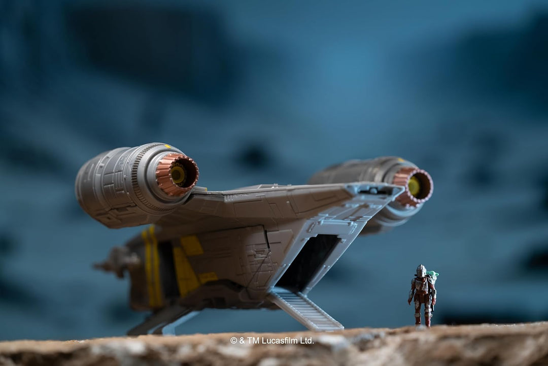 Star Wars™ Micro Galaxy Squadron SWJ0543 - Razor Crest - offizielles 18 cm grosses Fahrzeug mit 1 Mi